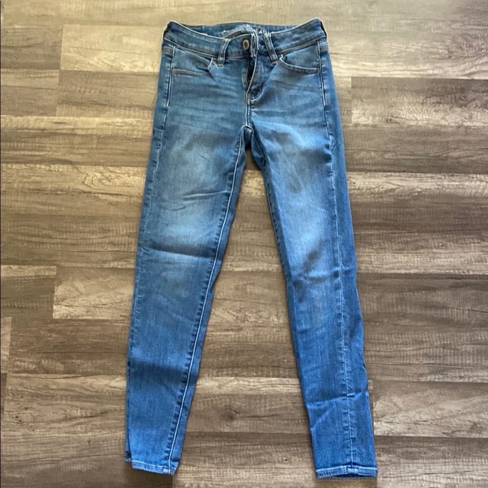 American Eagle Blue Jeggings with Skinny Fit